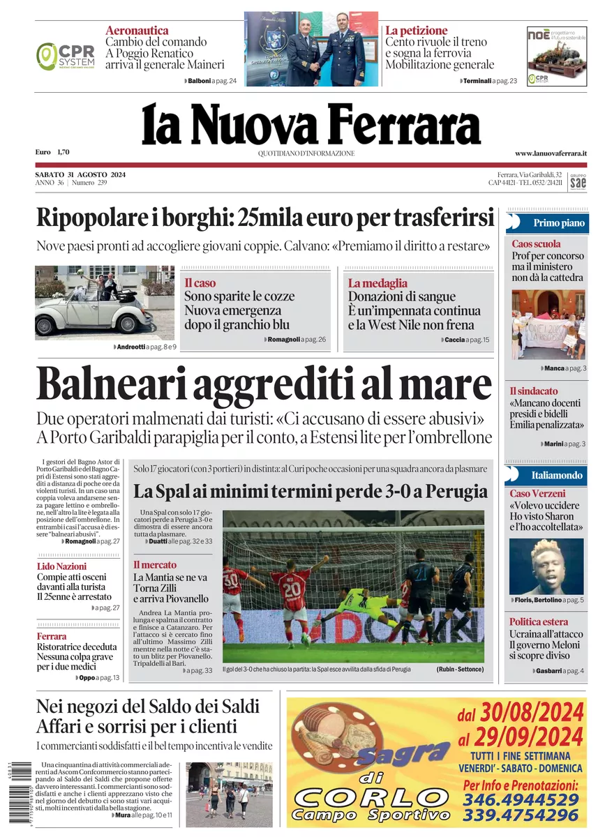 Prima-pagina-nuova ferrara-oggi-edizione-del-2024-08-31